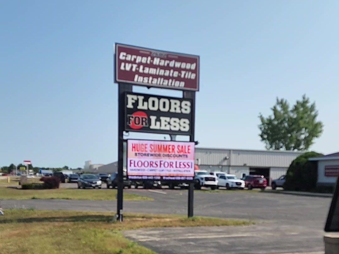 Roadside pylon sign with a full-color LED message display