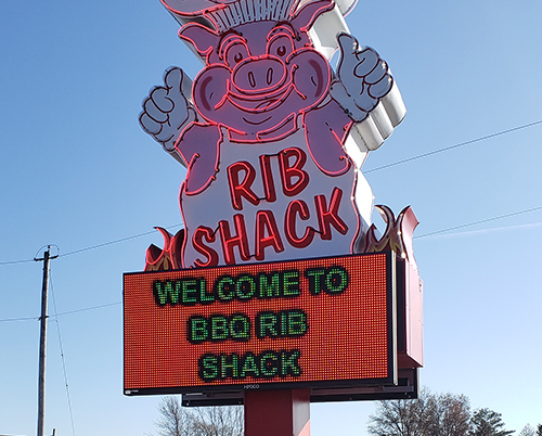 Rib Shack Digital Message Center