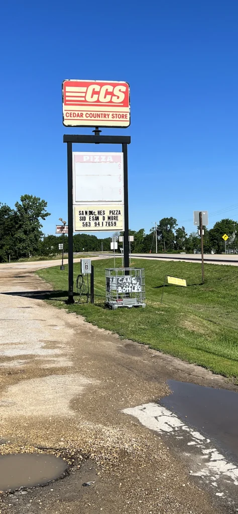 CCS Roadside Fuel Sign in its installed setting