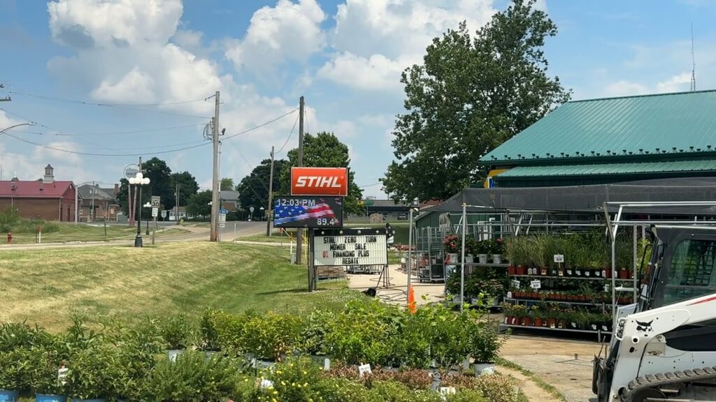 Garden Center Digital Sign shown in actual field footage