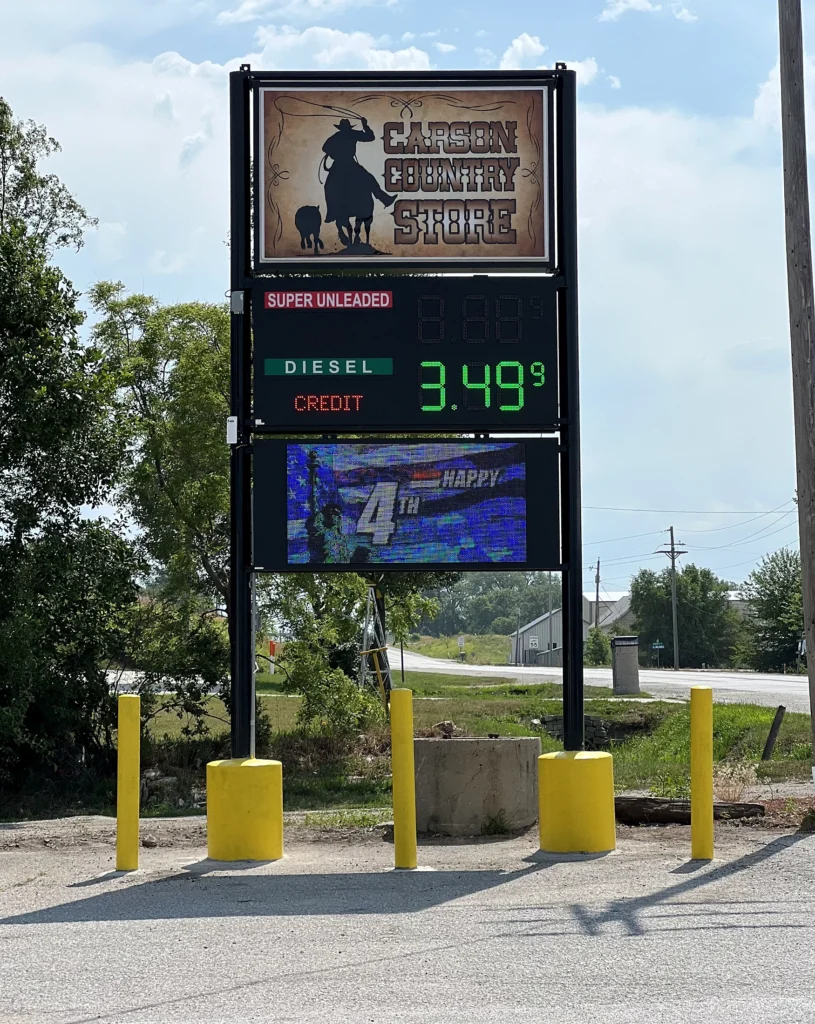Larson Country Store Sign in its installed setting