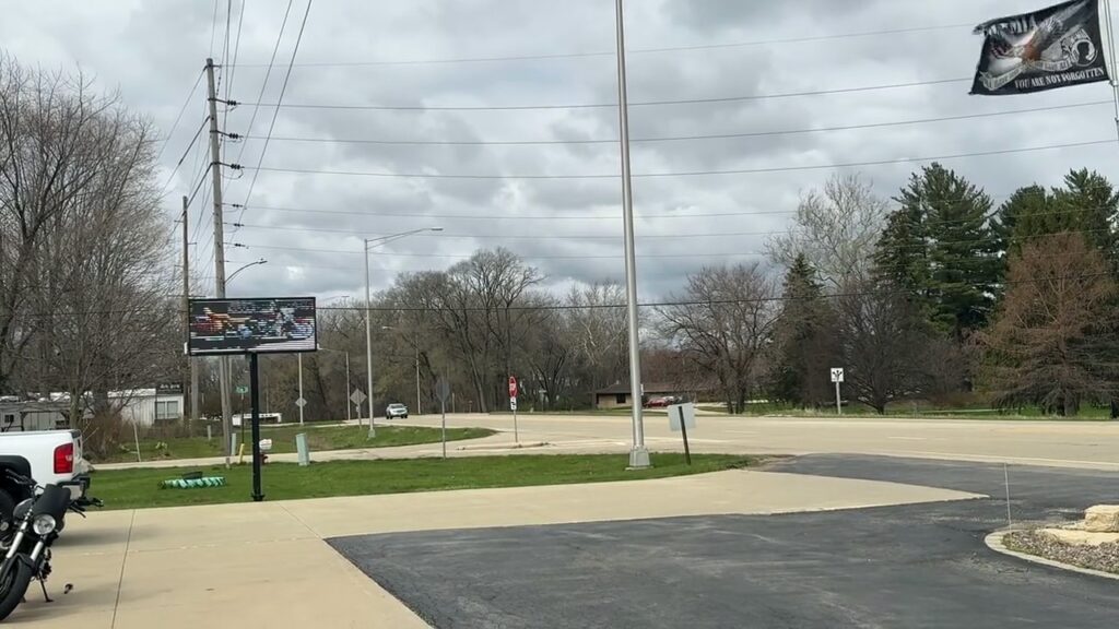 Motorcycle Dealership Digital Display shown in actual field footage