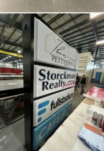 Multi-Tenant Property Sign during fabrication in the shop