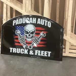 Paducah Auto Truck & Fleet Sign during fabrication in the shop