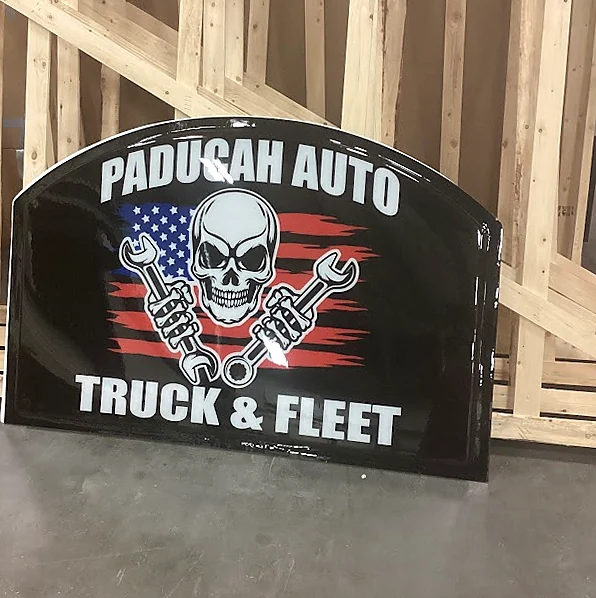 Paducah Auto Truck & Fleet Sign during fabrication in the shop