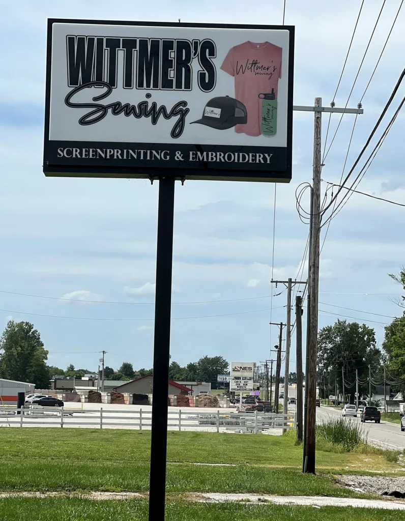 Wittmer’s Sewing Sign in its installed setting