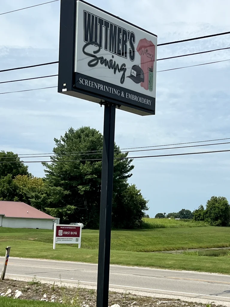 Wittmer’s Sewing Sign in its installed setting